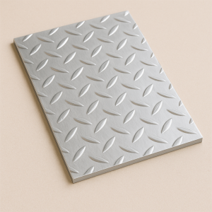 Алюминиевый рифленый лист даймонд 1,5х2000х2000 мм АМц в наличии в Пензе